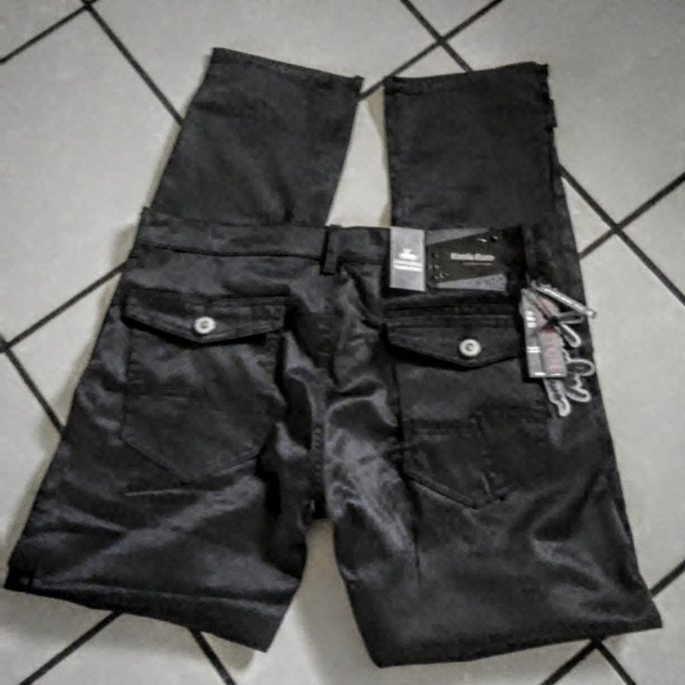 Kaalu Euro Stretch Men's Black Satin Pants